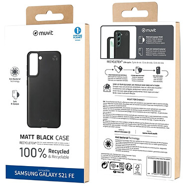 Avis Muvit Coque pour Samsung Galaxy S21 FE RECYCLETEK Souple Noir