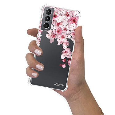 Evetane Coque Samsung Galaxy S21 5G anti-choc souple angles renforcés transparente Motif Cerisier pas cher