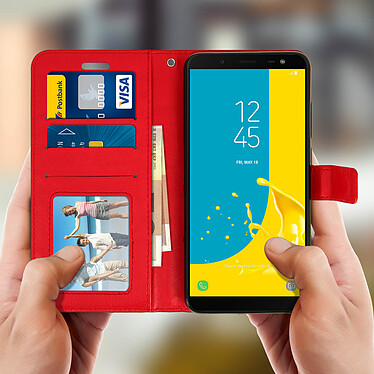 Avis Avizar Etui folio Rouge Éco-cuir pour Samsung Galaxy J6