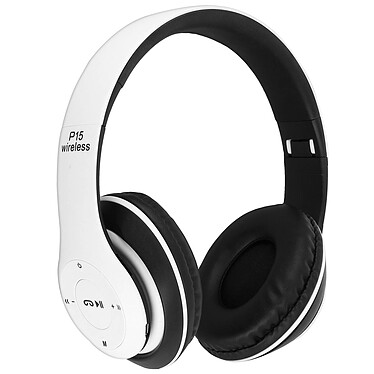 Avizar Casque Audio Sans Fil Bluetooth 4.0 micro-SD P15 Blanc Casque audio Bluetooth