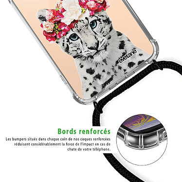 Acheter Evetane Coque cordon iPhone 11 Pro noir Dessin Leopard Couronne