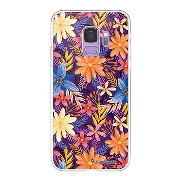 LaCoqueFrançaise Coque Samsung Galaxy S9 360 intégrale transparente Motif Fleurs violettes et oranges Tendance