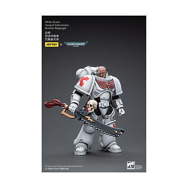Warhammer 40k - Figurine 1/18 White Scars Assault Intercessor Brother Batjargal 12 cm pas cher