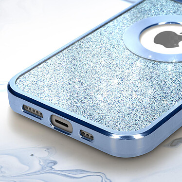 Acheter Avizar Coque pour iPhone 14 Paillette Amovible Silicone Gel  Bleu