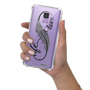 Evetane Coque Samsung Galaxy S9 anti-choc souple angles renforcés transparente Motif Love Life pas cher