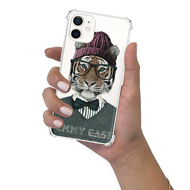 Evetane Coque iPhone 12 mini anti-choc souple angles renforcés transparente Motif Tigre Fashion pas cher