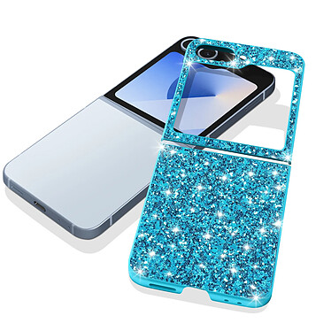 Avis Avizar Coque Paillette pour Samsung Z Flip 6 Dos Rigide Contour Souple Bleu