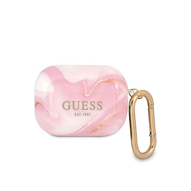 Guess Coque pour Airpods Pro New Marble Anti-choc Rose champagne