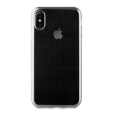 Muvit Coque pour iPhone X / XS Bling Souple Argent