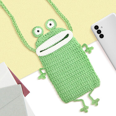Avis Avizar Sac Bandoulière pour Smartphone Finition Tissé Design Froggy  Vert