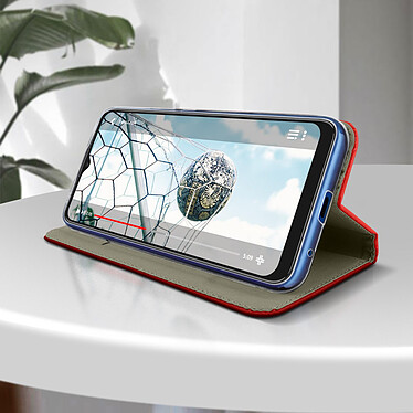 Acheter Avizar Étui Motorola Moto E7i Power Folio Porte-carte Fonction Support rouge