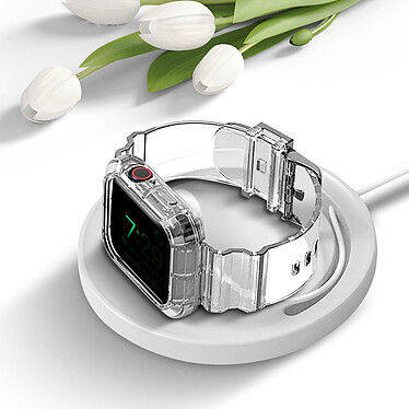 Avis Avizar Bracelet pour Apple Watch Ultra 49mm Silicone Bumper Ajustable  Transparent