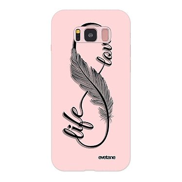 Evetane Coque Samsung Galaxy S8 Silicone Liquide Douce rose pâle Love Life