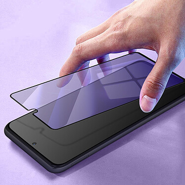 Avizar Protège écran pour Samsung Galaxy A71 Verre Trempé Anti-lumière Bleue Noir pas cher