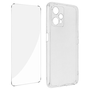 Avizar Coque pour OnePlus Nord CE 2 Lite 5G / Realme 9 5G et 9 Pro Silicone Souple et Film Verre Trempé 9H  transparent