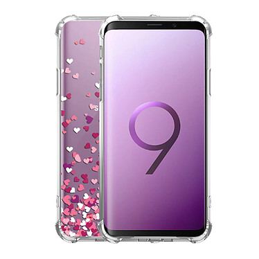 Avis Evetane Coque Samsung Galaxy S9 Plus anti-choc souple angles renforcés transparente Motif Confettis De Coeur