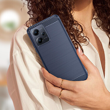 Acheter Avizar Coque pour Xiaomi Redmi Note 12 4G et 5G Renforcée Souple Carbone Effet Brossé  Bleu