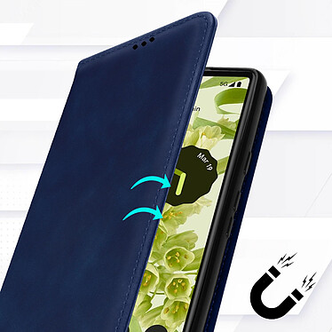 Avis Avizar Étui Portefeuille pour Google Pixel 6a Porte-cartes Soft-touch Clapet aimanté  bleu