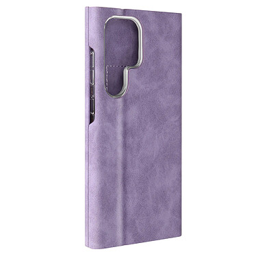 Avizar Housse pour Samsung Galaxy S24 Ultra Clapet Porte-carte Éco-cuir Nappa Violet Clair