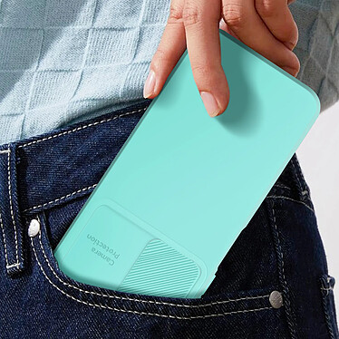 Acheter Avizar Coque pour Samsung Galaxy A25 5G Silicone Cache Caméra Coulissant Turquoise