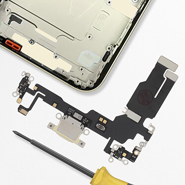 Acheter Clappio Connecteur de Charge pour Apple iPhone 15, Port USB C + Microphone Dorée