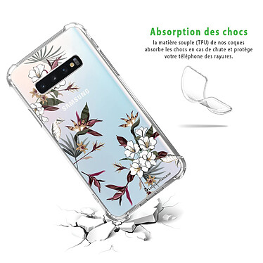 Avis LaCoqueFrançaise Coque Samsung Galaxy S10 anti-choc souple angles renforcés transparente Motif Fleurs Sauvages