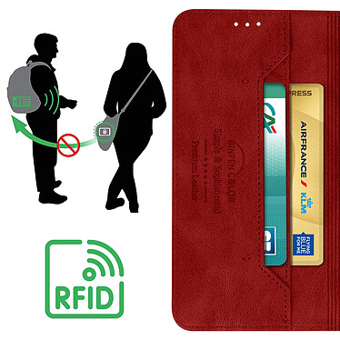 Acheter Avizar Housse Portefeuille pour Galaxy A34 Support vidéo avec Blocage RFID rouge
