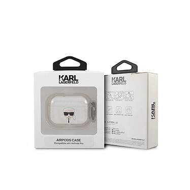 Avis Karl Lagerfeld Coque pour Airpods Pro Glitter Chic en TPU Haute Qualité Argent