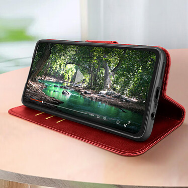 Avis Avizar Étui pour Motorola Moto G72 Portefeuille et Support vidéo Dragonne à mousqueton  rouge