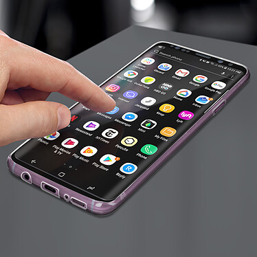 Acheter Avizar Coque Samsung Galaxy S9 Plus Souple et Film Verre Trempé Dureté 9H Contour noir