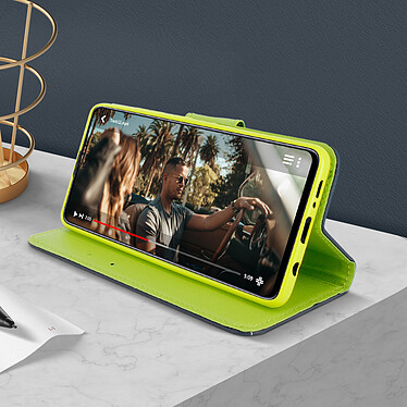 Acheter Avizar Housse pour Samsung Galaxy A51 5G Porte-carte Support Vidéo Fancy Style Bleu Nuit
