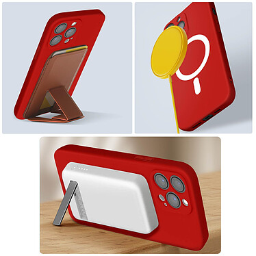 Acheter Avizar Coque MagSafe pour iPhone 13 Pro Max Soft Touch Finition Mate Bords Surélevés  rouge