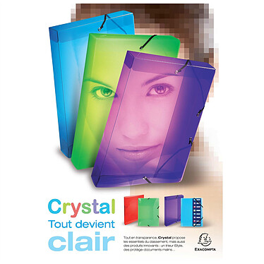 EXACOMPTA Classeur 4 anneaux 15 mm polypropylène Crystal - A4 - Cristal pas cher