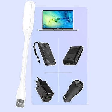 Avis Avizar Lampe LED USB Multifonctionnelle Silicone flexible Ajustable 360° Compact Blanc