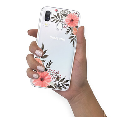 Evetane Coque Samsung Galaxy A20e 360 intégrale transparente Motif Fleurs roses Tendance pas cher