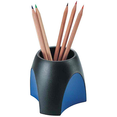 HAN Pot à crayons DELTA, en plastique , noir /bleu