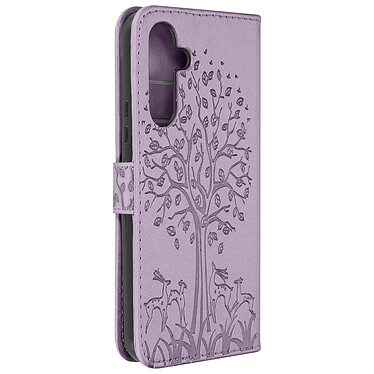 Avizar Étui Arbre et Cerf pour Samsung Galaxy A54 5G Portefeuille  Tree Cover Violet