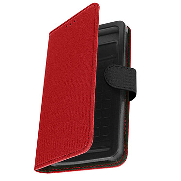 Avizar Étui pour Smartphone 5,81 à 6,3 Pouces Tissu Denim Portefeuille Coulissant  rouge