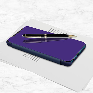 Avizar Housse pour Samsung Galaxy A12 Clapet translucide Design Miroir Support Vidéo violet pas cher