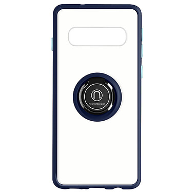 Avizar Coque pour Samsung Galaxy S10 Plus Bi-matière Bague Métallique Support Vidéo  bleu