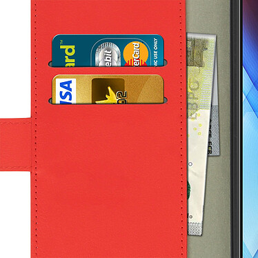 Avizar Housse Motorola Moto E7i Power Porte-carte Fonction Support Vidéo rouge pas cher