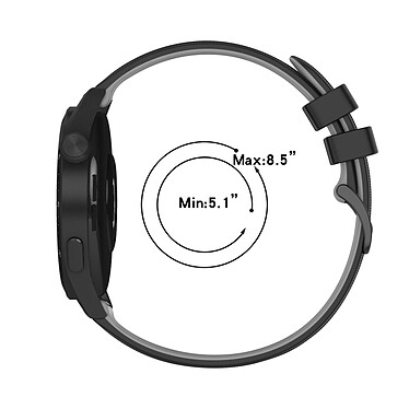 Avizar Bracelet pour Huawei Watch GT3 46mm Silicone BiColore Texturé Noir / Gris pas cher
