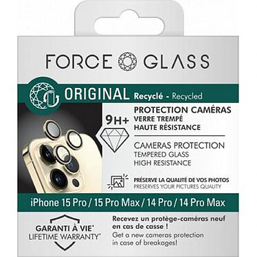 Force Glass Protège-caméra pour iPhone 15 Pro/15 Pro Max/14 Pro/14 Pro Max Ultra-résistant Dorée pas cher