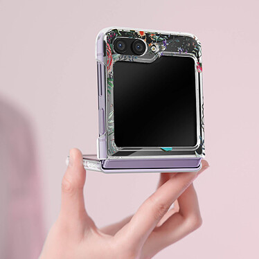 Avis Avizar Coque pour Samsung Galaxy Z Flip 5 Rigide à Motifs Papillon Bleu  Transparent