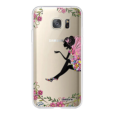 Evetane Coque Samsung Galaxy S7 360 intégrale transparente Motif Fée Fleurale Tendance