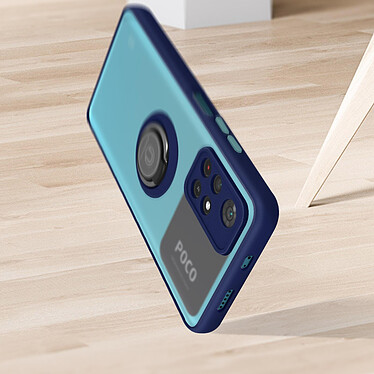 Acheter Avizar Coque pour Xiaomi Poco M4 Pro 5G et Redmi Note 11S 5G Bi-matière Bague Métallique Support Vidéo  Bleu