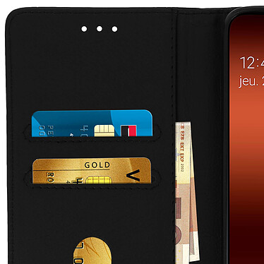 Avizar Housse Samsung Galaxy A70 Étui Porte-carte Support Stand Noir pas cher
