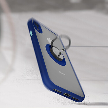 Acheter Avizar Coque iPhone XR Bi-matière Bague Métallique Support bleu nuit