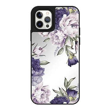 LaCoqueFrançaise Coque iPhone 12/12 Pro miroir Pivoines Violettes Design