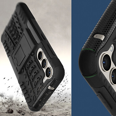 Avis Avizar Coque pour Samsung Galaxy S23 Bi-matière Antichoc avec Béquille Support Noir